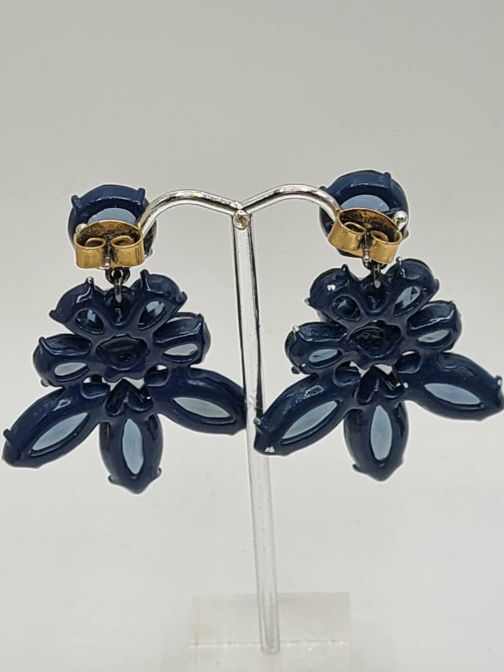 J Crew Navy Lucite Cluster Earrings